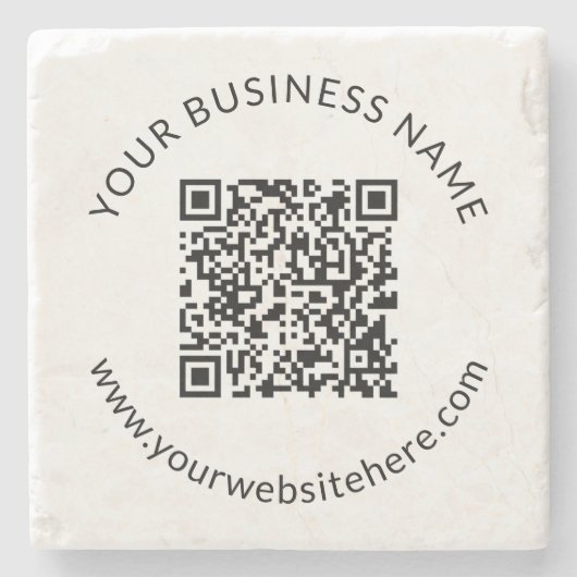 Dessous-de-verre En Pierre Modèle de code QR téléchargé avec texte modifiable (Devant)