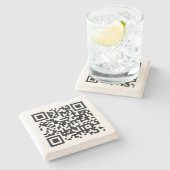 Dessous-de-verre En Pierre Modèle élégant de code QR d'entreprise personnalis (Côté)