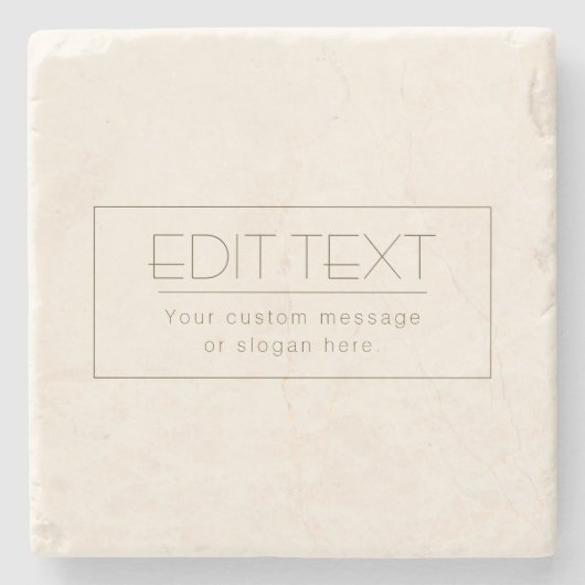 Dessous-de-verre En Pierre Modèle élégant et modifiable | Blanc cassé et Brow (Devant)