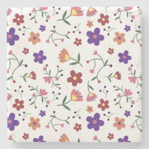 Dessous-de-verre En Pierre Modèle floral à main
