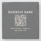 Dessous-de-verre En Pierre Modèle simple pour votre code QR | Gris charbon (Devant)