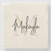 Dessous-de-verre En Pierre Modern Monogram Name (Devant)