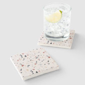 Dessous-de-verre En Pierre Moderne Abstrait italien Terrazzo Motif sans coutu (Côté)