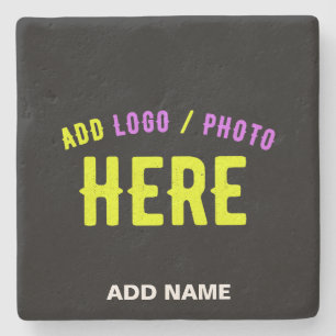 DESSOUS-DE-VERRE EN PIERRE MODERNE ET MODERNE PERSONNALISABLE NOIR VÉRIFIÉ