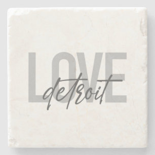 Dessous-de-verre En Pierre Moderne, simple, cool, design urbain Amour Detroit