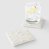 Dessous-de-verre En Pierre Moderne Simple Terrazzo Carrelage blanc (Côté)