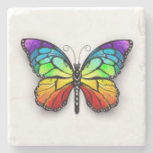Dessous-de-verre En Pierre Monarque papillon arc-en-ciel (Devant)