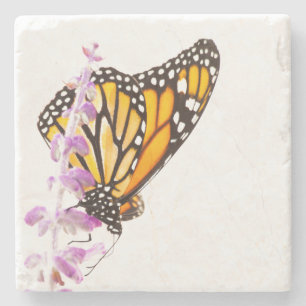 Dessous-de-verre En Pierre Monarque perché sur la lavande