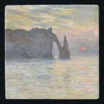 Dessous-de-verre En Pierre Monet - Le Manneport, Falaise à Etretat, coucher d<br><div class="desc">Le Manneport,  Cliff à Etretat,  Sunset / Etretat,  couchant soleil - Claude Monet en 1883</div>