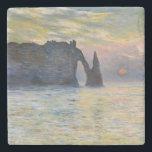 Dessous-de-verre En Pierre Monet - Le Manneport, Falaise à Etretat, coucher d<br><div class="desc">The Manneport,  Cliff at Etretat,  Sunset / Etretat,  couchant du soleil - Claude Monet,  1883</div>