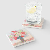 Dessous-de-verre En Pierre Monet Peonies (Côté)