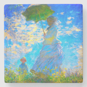 Dessous-de-verre En Pierre Monet Woman avec un parasol