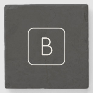 Dessous-de-verre En Pierre Monogram de Styled White & Black