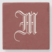 DESSOUS-DE-VERRE EN PIERRE MONOGRAMME (Devant)