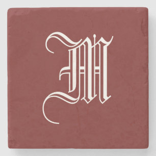 DESSOUS-DE-VERRE EN PIERRE MONOGRAMME