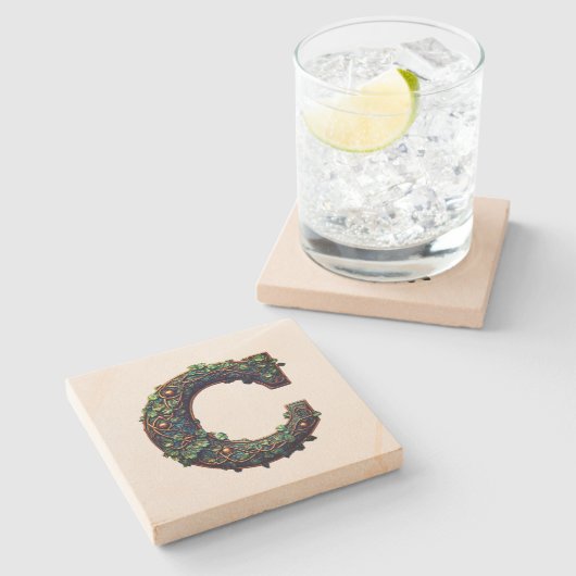 Dessous-de-verre En Pierre Monogramme (Côté)