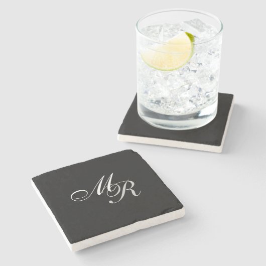 Dessous-de-verre En Pierre Monogramme (Côté)