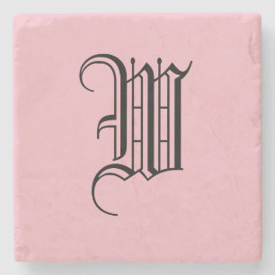 DESSOUS-DE-VERRE EN PIERRE MONOGRAMME