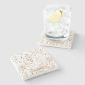 Dessous-de-verre En Pierre Monogramme Aquarelle Brown rustique Botanique (Côté)