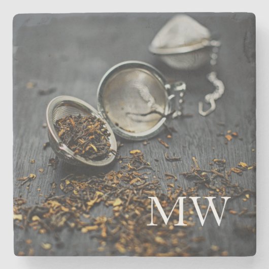 Dessous-de-verre En Pierre Monogramme Belle Tea amoureux design (Devant)