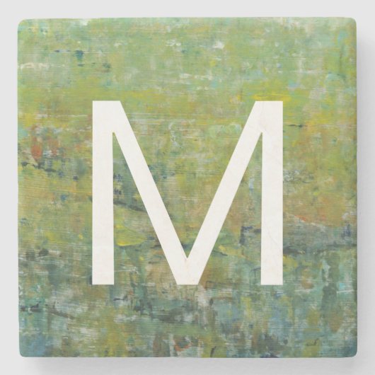 Dessous-de-verre En Pierre Monogramme | Champ opulent II (Devant)