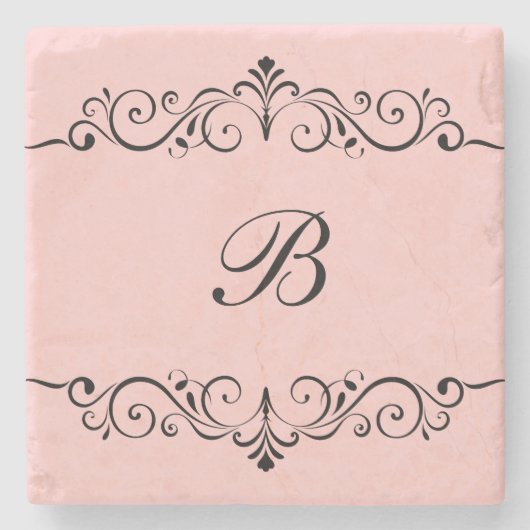 Dessous-de-verre En Pierre Monogramme Cuisinières Florales (Devant)