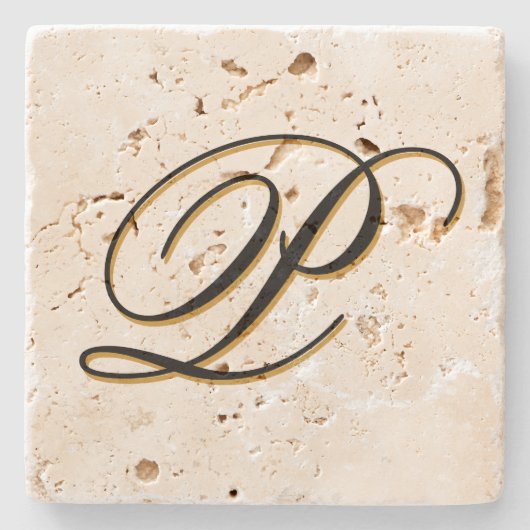 Dessous-de-verre En Pierre Monogramme Customisé (Devant)