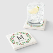 Dessous-de-verre En Pierre Monogramme de Noël (Côté)