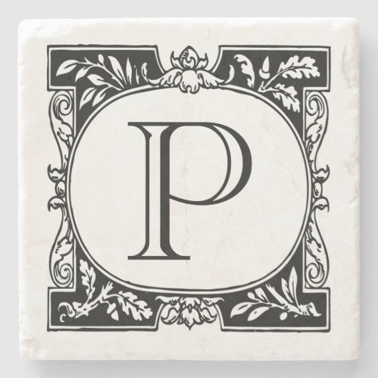 Dessous-de-verre En Pierre Monogramme de plat de livre (Devant)