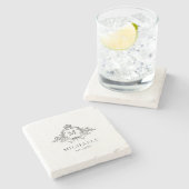Dessous-de-verre En Pierre Monogramme élégant de couronne royale (Côté)