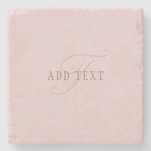 Dessous-de-verre En Pierre Monogramme élégant | Or Rose (Devant)