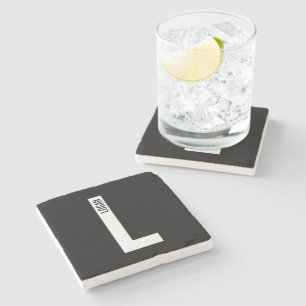 Dessous-de-verre En Pierre Monogramme et nom personnalisés modernes