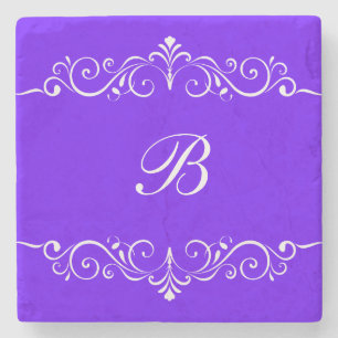 Dessous-de-verre En Pierre Monogramme floral Coasters