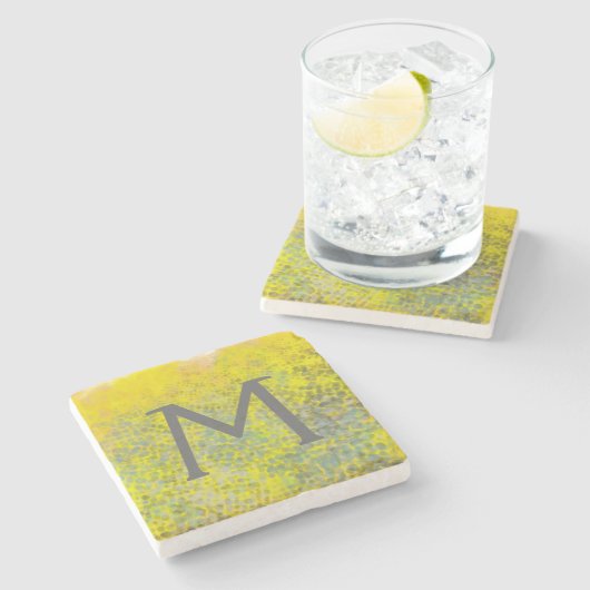 Dessous-de-verre En Pierre Monogramme | Hive I (Côté)