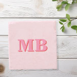 Dessous-de-verre En Pierre Monogramme initial minimaliste rose moderne<br><div class="desc">Dessous de verre Monogramme initial rose rouge minimaliste moderne. Créez vos propres dessous de verre personnalisés avec un nom initial personnalisé.</div>