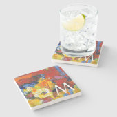 Dessous-de-verre En Pierre Monogramme | Jour de la course (Côté)