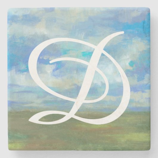 Dessous-de-verre En Pierre Monogramme | Jour lumineux II (Devant)