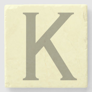 Dessous-de-verre En Pierre Monogramme Minimaliste Ajouter Votre Nom Initial M