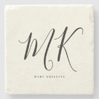 Monogramme minimaliste de luxe noir ivoire chic él