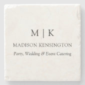 Dessous-de-verre En Pierre Monogramme minimaliste moderne ou ajouter un logo (Devant)