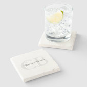 Dessous-de-verre En Pierre Monogramme moderne professionnel Création minimali (Côté)