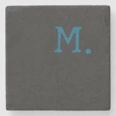 Dessous-de-verre En Pierre Monogramme moderne Remplacer initial Ajouter le vô (Devant)