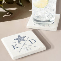 Monogramme nautique Starfish Marine Dessous de ver