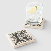 Dessous-de-verre En Pierre Monogramme orné 'K' (Côté)