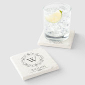 Dessous-de-verre En Pierre Monogramme personnalisé (Côté)