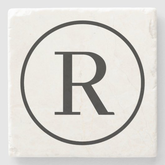 Dessous-de-verre En Pierre Monogramme RF Classic Serif (Devant)