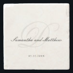 Dessous-de-verre En Pierre Monogramme simple minimaliste élégant Mariage de s<br><div class="desc">Simple minimaliste Élégant Script Mariage Monogramme Dessous de verre en pierre</div>