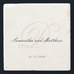 Dessous-de-verre En Pierre Monogramme simple minimaliste élégant Mariage de s<br><div class="desc">Simple minimaliste Élégant Script Mariage Monogramme Dessous de verre en pierre</div>