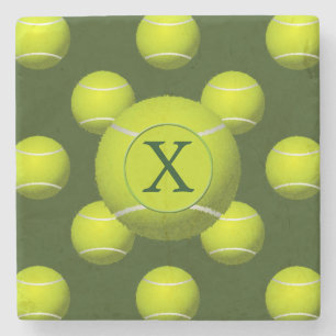 Dessous-de-verre En Pierre Monogramme Tennis Balls motif sportif,