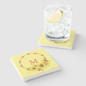 Dessous-de-verre En Pierre Monogramme Tournesol (Côté)